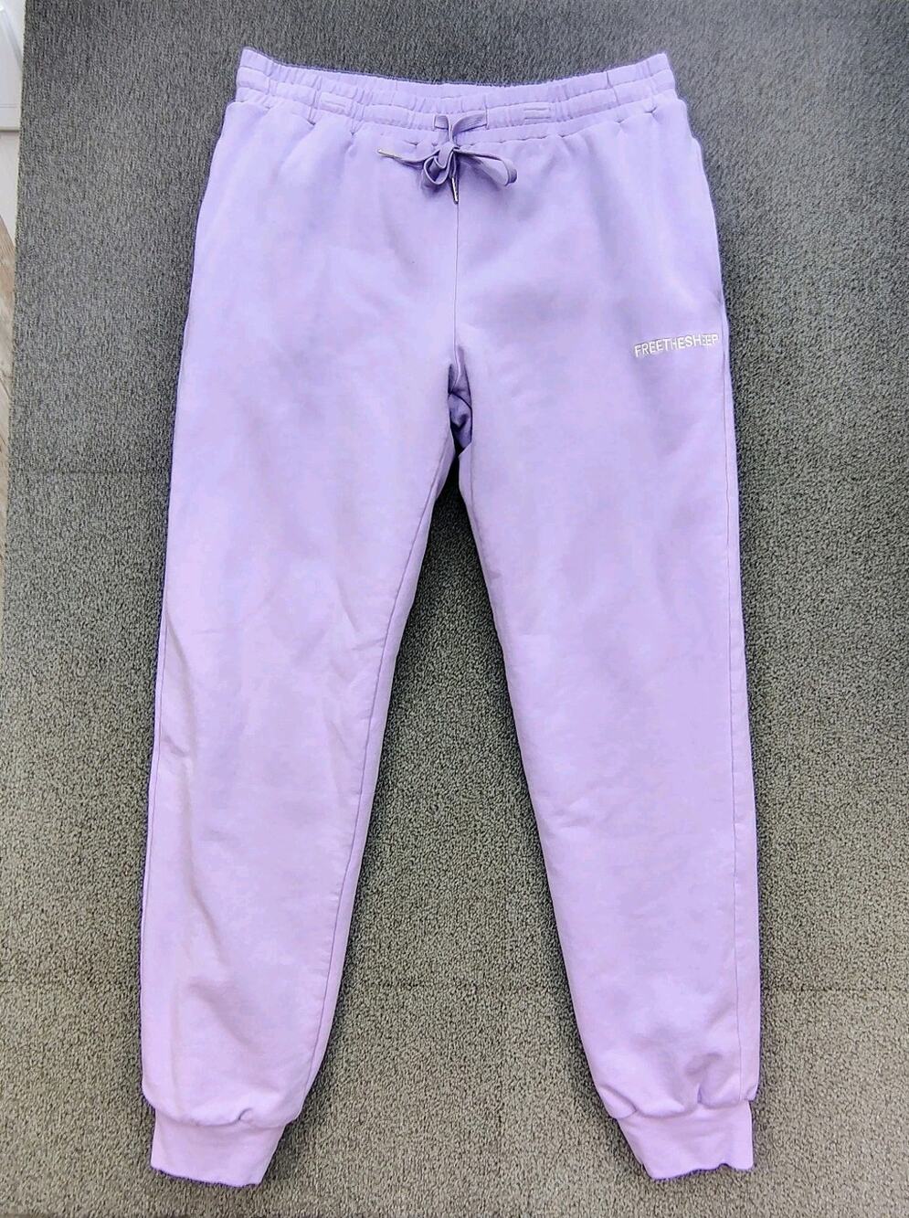 Free The Sheep Mellow Days Sweatpants Womens Size L Purple Heavy Sherpa Lined